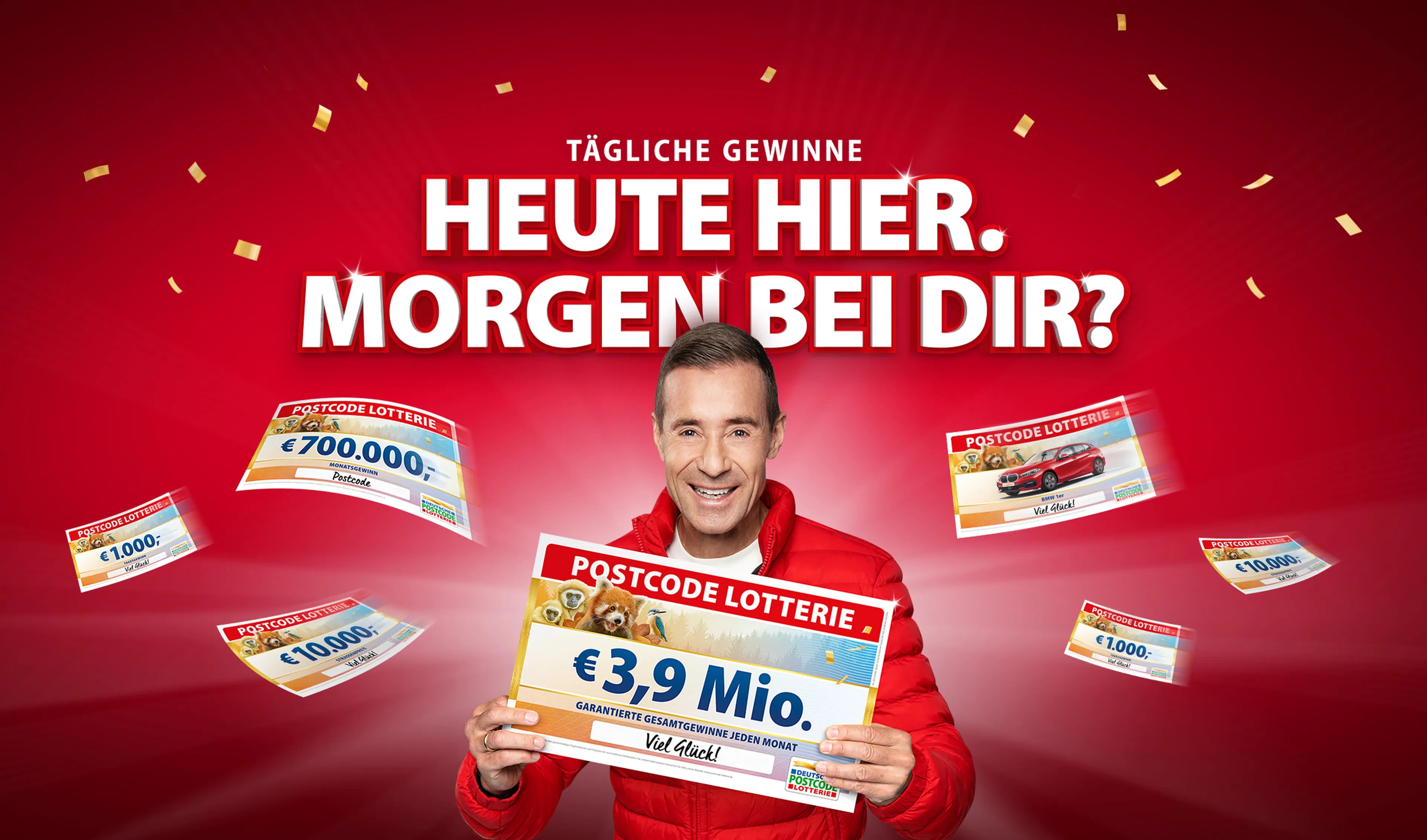 Jeden Monat 3,9 Millionen Euro garantierte Gewinne bei der Deutschen Postcode Lotterie
