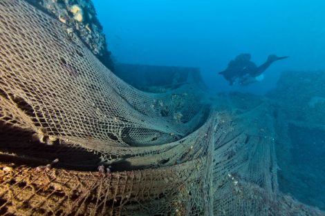 Geisternetze sind ein zentrales Problem für die marine Artenvielfalt Copyright: Michael Goldschmidt Geisternetze sind ein zentrales Problem für die marine Artenvielfalt Copyright: Michael Goldschmidt